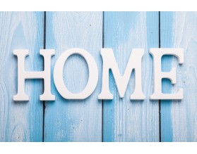 BLUE HOME - obraz na szkle - grafika