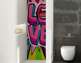 POP ART - szklany dekor do łazienki