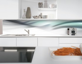 BLUE WAVE - nowoczesny hartowany panel szklany do kuchni