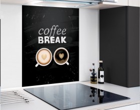 COFFEE BREAK - panel szklany typograficzny - grafika