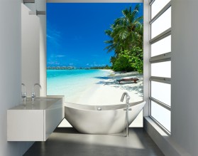 ON THE BEACH - panel szklany do łazienki