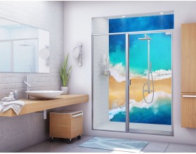 MIĘDZY FALAMI - hartowany panel szklany do łazienki